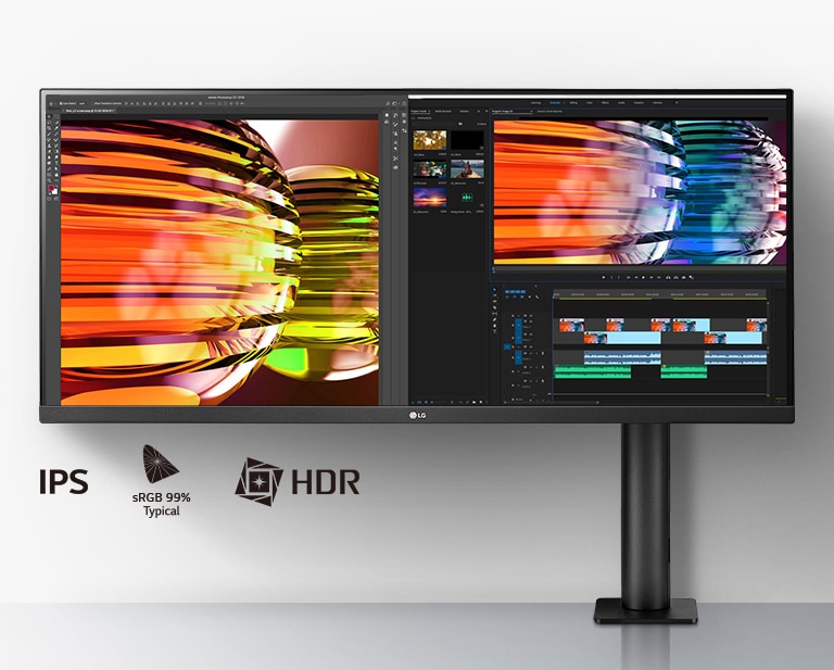 34”-os 21:9 képarányú UltraWide™ QHD IPS kijelző, sRGB 99% tipikus és HDR