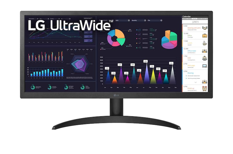 LG 26” méretű 21:9 UltraWide™ Full HD IPS monitor AMD FreeSync™ technológiával, 26WQ500-B