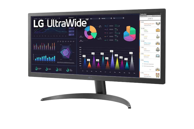 LG 26” méretű 21:9 UltraWide™ Full HD IPS monitor AMD FreeSync™ technológiával, 26WQ500-B
