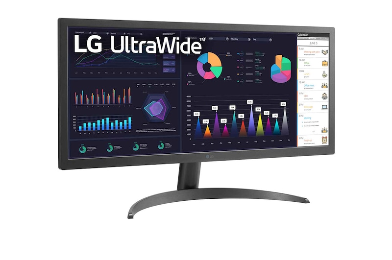 LG 26” méretű 21:9 UltraWide™ Full HD IPS monitor AMD FreeSync™ technológiával, 26WQ500-B