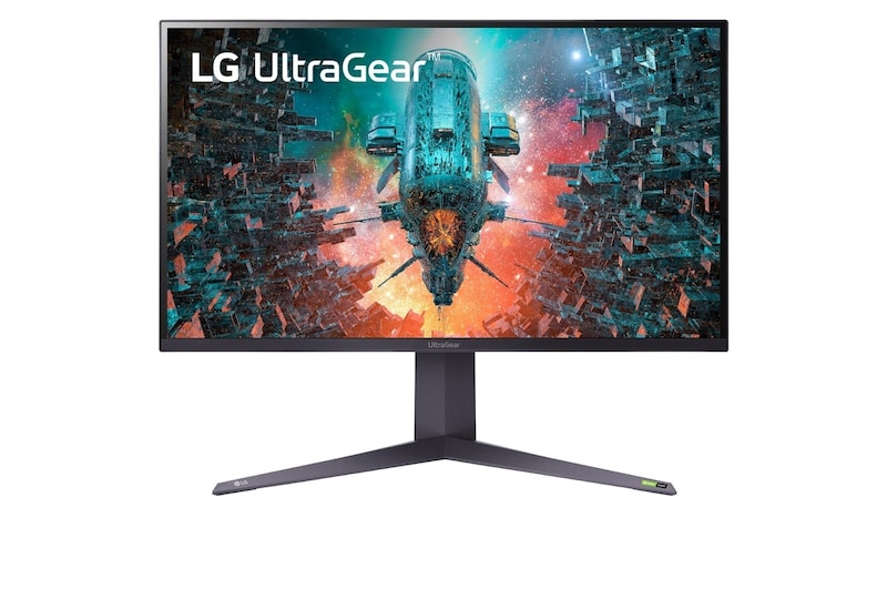 LG 31,5" méretű 4K UHD IPS UltraGear™ gaming monitor 1ms-os válaszidővel és NVIDIA G-Sync™ kompatibilitással, 32GQ950P-B