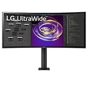 LG 34”-os, 21:9-képarányú, ívelt UltraWide™ QHD (3440 x 1440) Ergo monitor, 34WP88CP-B