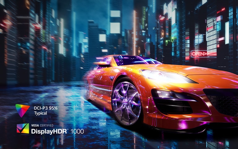 A 49GR85DC a fényerő és a kontraszt széles tartománya mellett támogatja a VESA DisplayHDR™ 1000 technológiát.