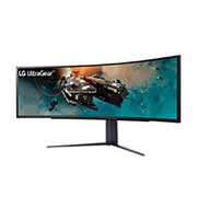LG 49”-os UltraGear™ 32:9 képarányú, dupla QHD, ívelt gamer monitor 240 Hz-es képfrissítési sebességgel, 49GR85DC-B