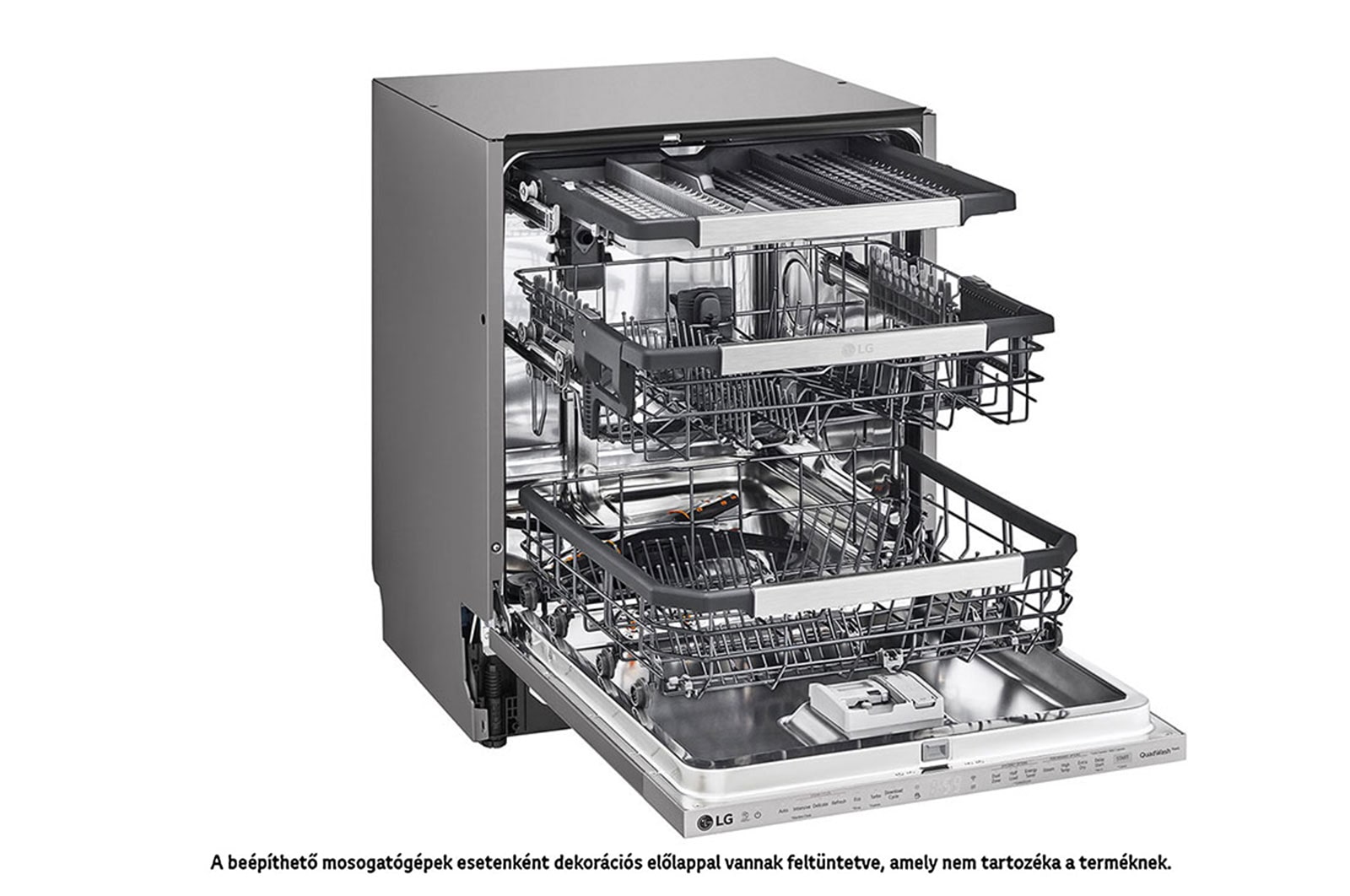 LG QuadWash™ beépíthető gőzös mosogatógép TrueSteam™ technológiával, 14 teríték, DB425TXS