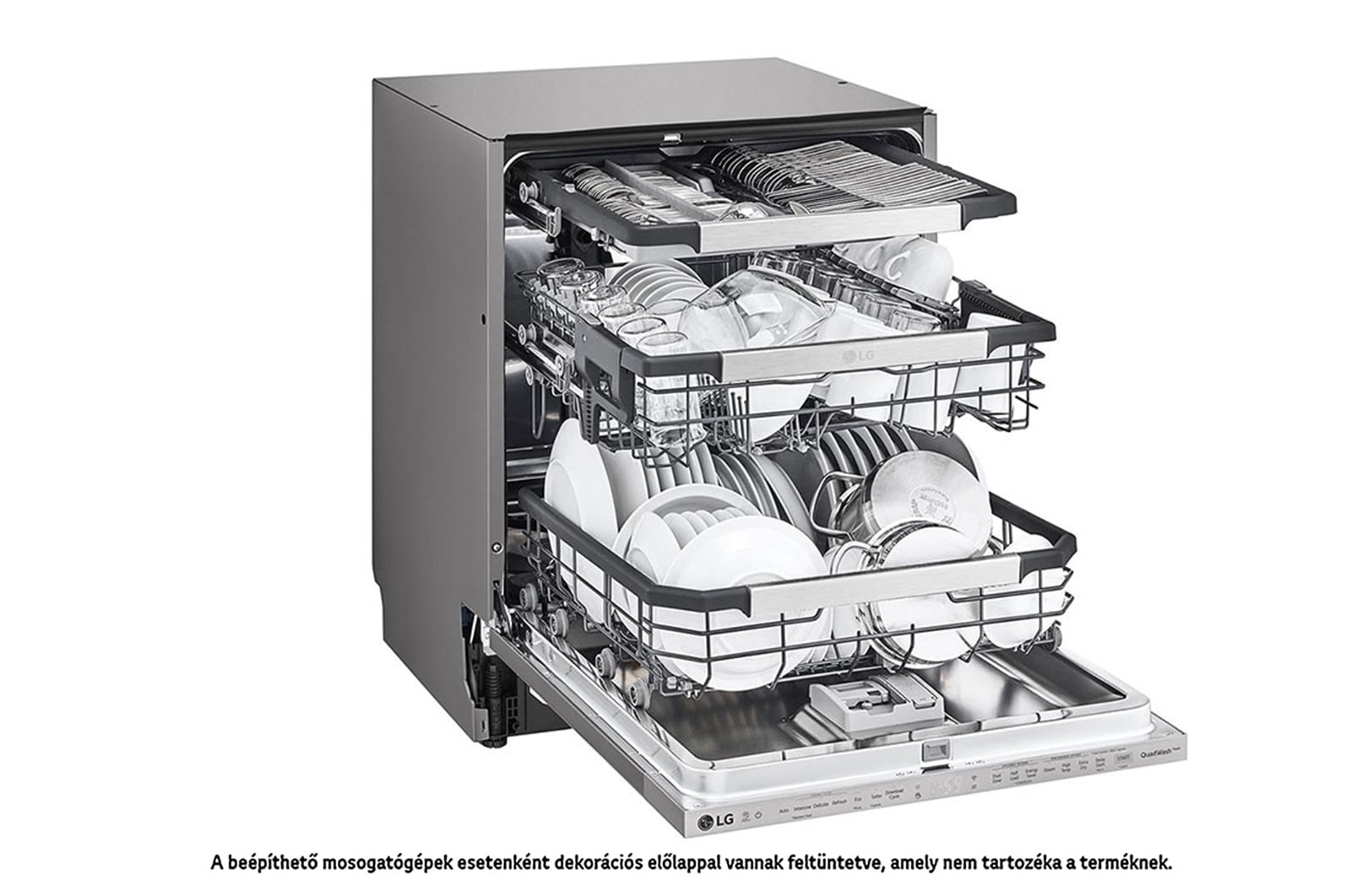 LG QuadWash™ beépíthető gőzös mosogatógép TrueSteam™ technológiával, 14 teríték, DB425TXS