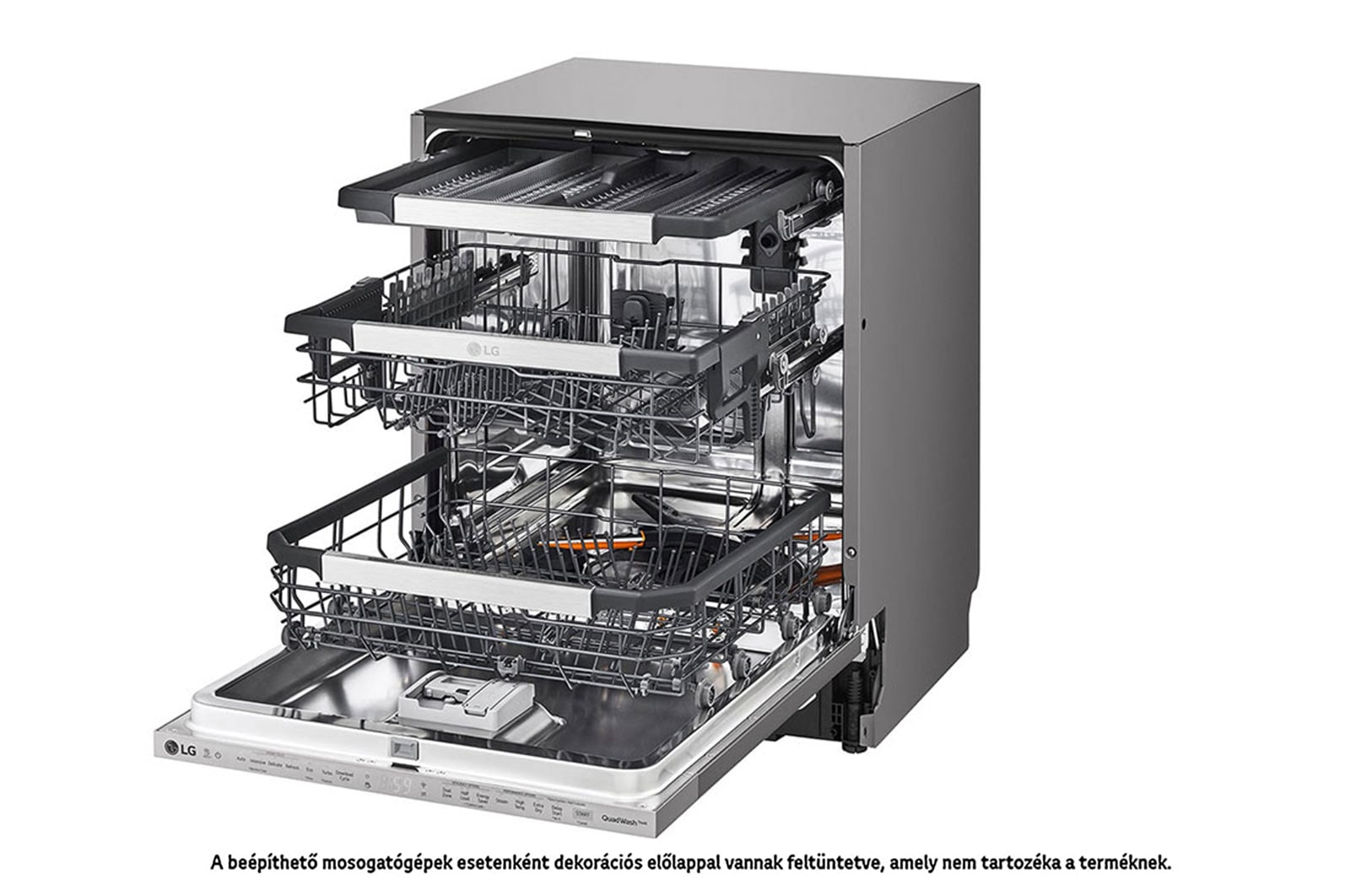 LG QuadWash™ beépíthető gőzös mosogatógép TrueSteam™ technológiával, 14 teríték, DB425TXS