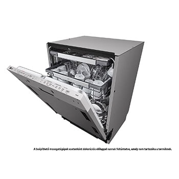 LG QuadWash™ beépíthető gőzös mosogatógép TrueSteam™ technológiával, Automatikus ajtónyitás, 14 teríték, ThinQ™ WiFi funkció, DB476TXS