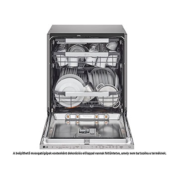LG QuadWash™ beépíthető gőzös mosogatógép TrueSteam™ technológiával, Automatikus ajtónyitás, 14 teríték, ThinQ™ WiFi funkció, DB476TXS