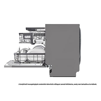 LG QuadWash™ beépíthető gőzös mosogatógép TrueSteam™ technológiával, Automatikus ajtónyitás, 14 teríték, ThinQ™ WiFi funkció, DB476TXS