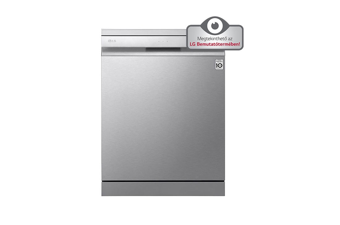 LG QuadWash™ gőzös mosogatógép TrueSteam™ technológiával, Automatikus ajtónyitás, 14 teríték, ThinQ™ WiFi funkció, DF425HSS