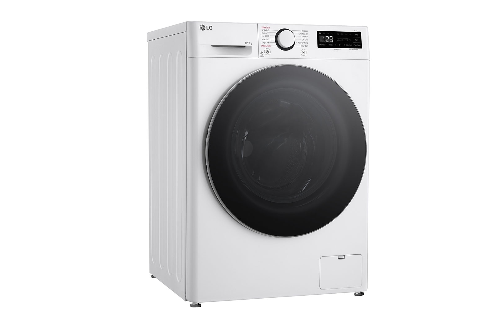 LG 8/5 kg, max. 1200 ford./perc, Gőz mosó-szárítógép, TurboWash™360 és AI DD™ technológia, Keskeny kialakítás, F2DR508S1W