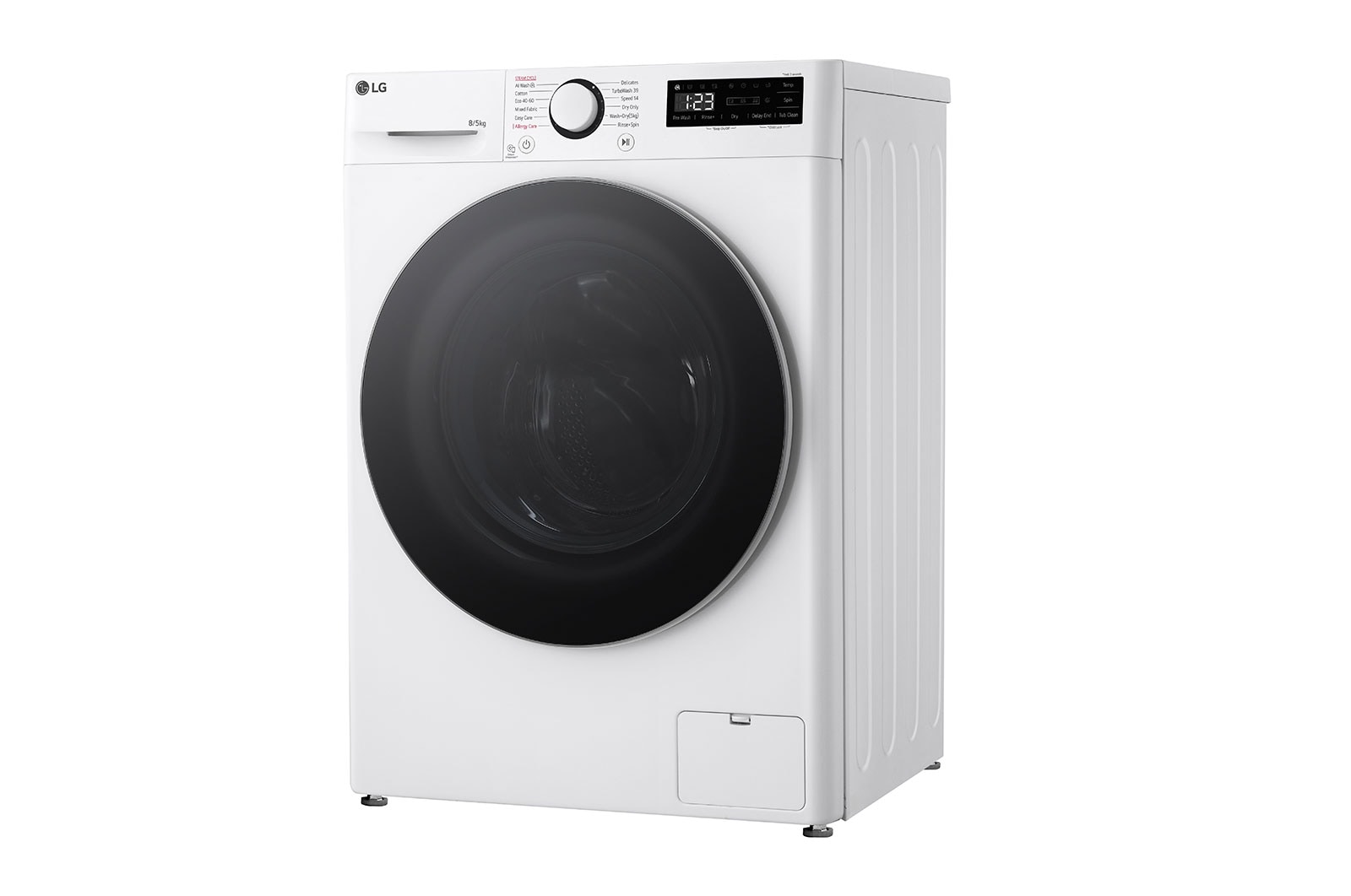 LG 8/5 kg, max. 1200 ford./perc, Gőz mosó-szárítógép, TurboWash™360 és AI DD™ technológia, Keskeny kialakítás, F2DR508S1W