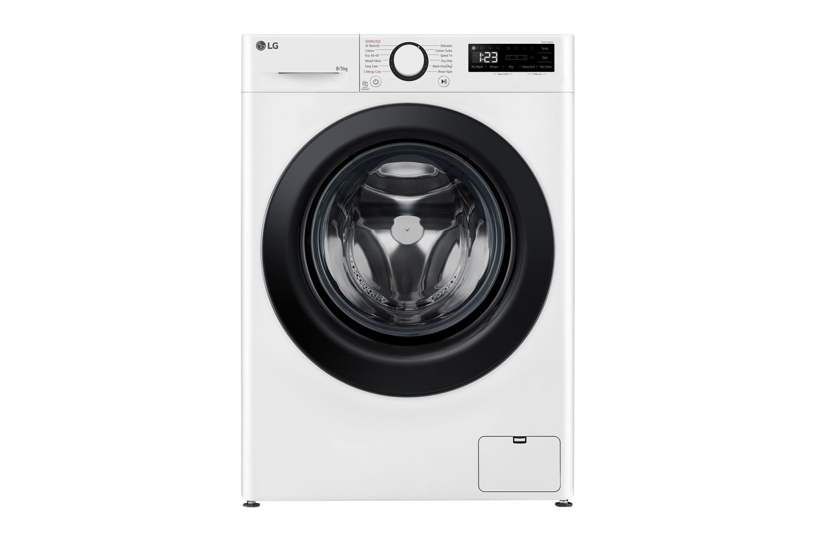 LG 8/5 kg, max. 1200 ford./perc, Gőz mosó-szárítógép, AI DD™ technológia, Keskeny kialakítás, F2DR508SBW