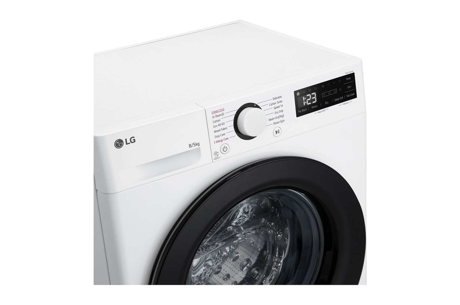 LG 8/5 kg, max. 1200 ford./perc, Gőz mosó-szárítógép, AI DD™ technológia, Keskeny kialakítás, F2DR508SBW