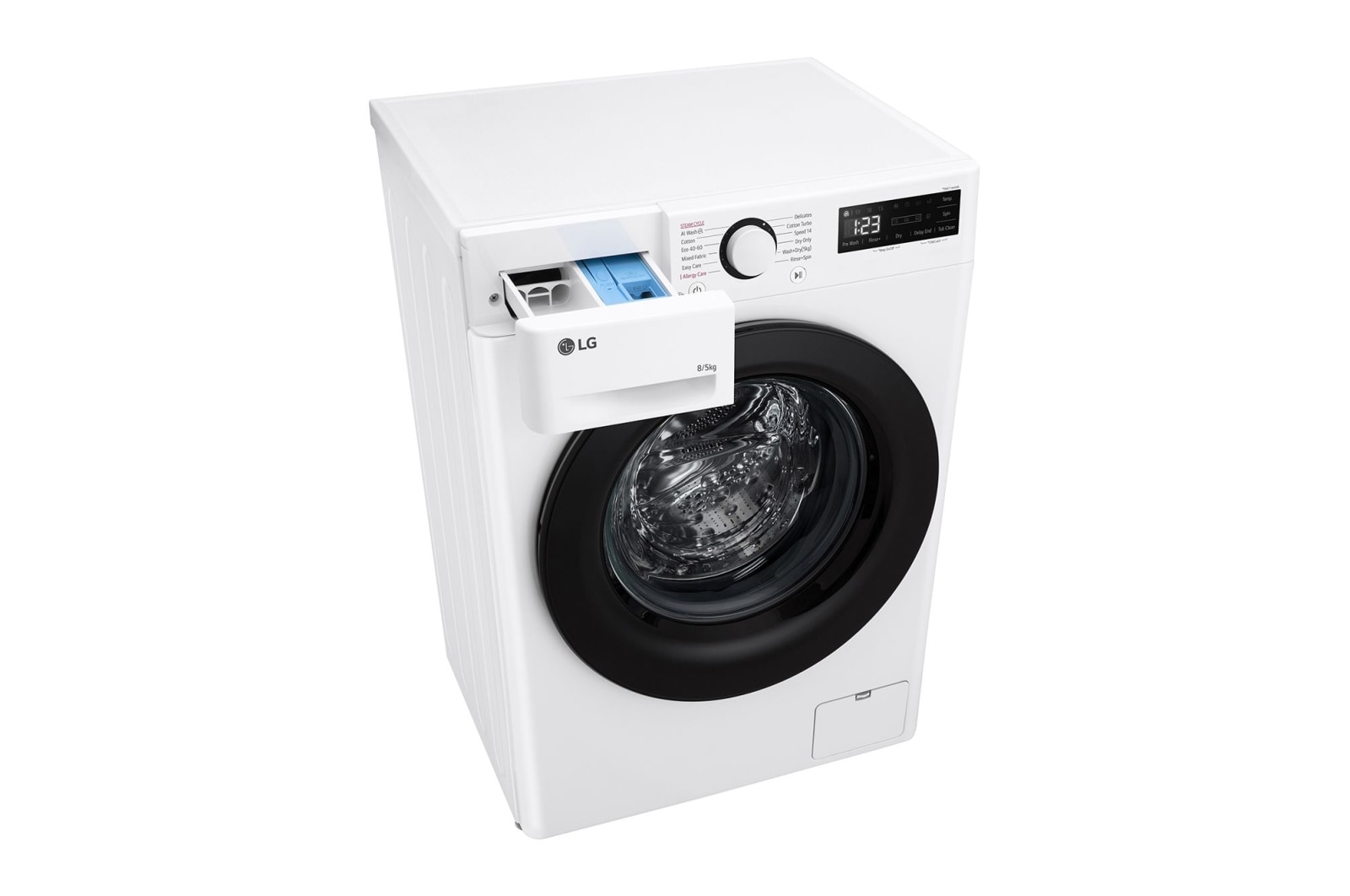 LG 8/5 kg, max. 1200 ford./perc, Gőz mosó-szárítógép, AI DD™ technológia, Keskeny kialakítás, F2DR508SBW