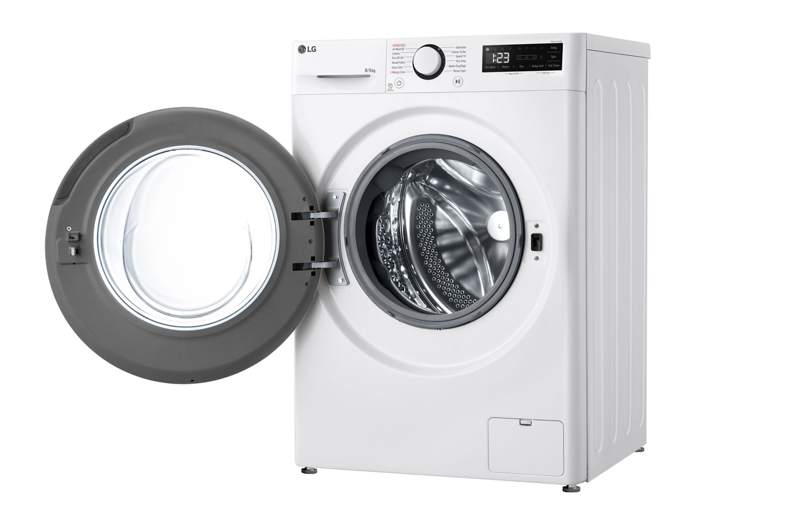 LG 8/5 kg, max. 1200 ford./perc, Gőz mosó-szárítógép, AI DD™ technológia, Keskeny kialakítás, F2DR508SBW