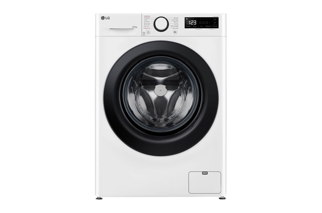 LG 8/5 kg, max. 1200 ford./perc, Gőz mosó-szárítógép, AI DD™ technológia, Keskeny kialakítás, F2DR508SBW