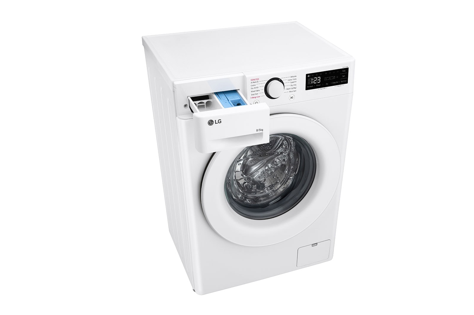 LG 8/5 kg, max. 1200 ford./perc, Gőz mosó-szárítógép, AI DD™ technológia, Keskeny kialakítás, F2DR508SWW