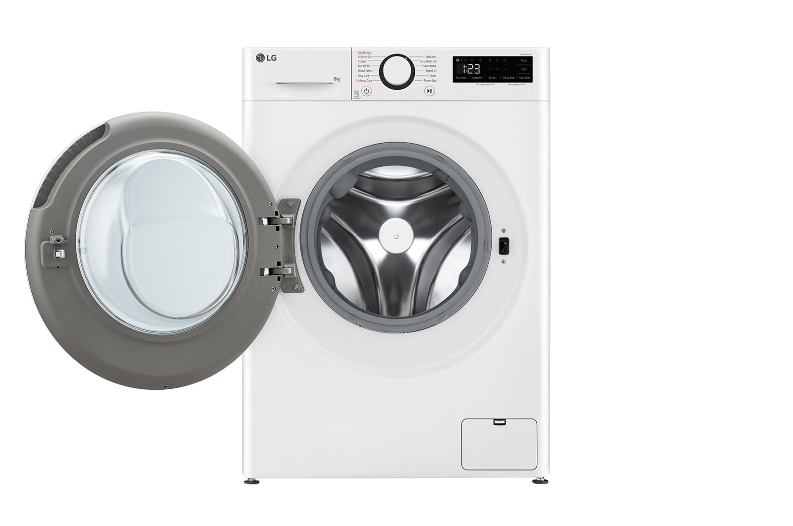 LG 8 kg, max. 1200 ford./perc, Gőzmosógép, TurboWash™360, AI DD™, Keskeny kialakítás, F2WR508S0W