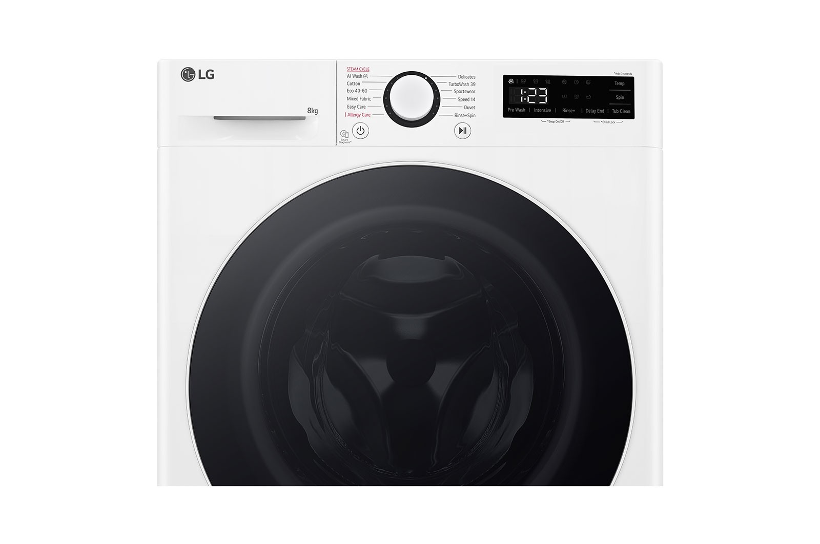 LG 8 kg, max. 1200 ford./perc, Gőzmosógép, TurboWash™360, AI DD™, Keskeny kialakítás, F2WR508S0W