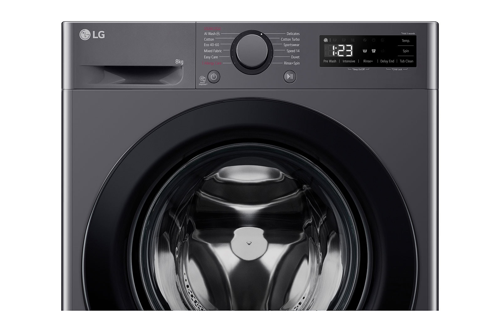 LG 8 kg, max. 1200 ford./perc, Gőzmosógép, AI DD™ technológia, Keskeny kialakítás, F2WR508SBM