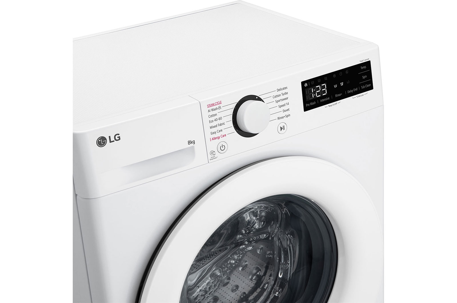 LG 8 kg, max. 1200 ford./perc, Gőzmosógép, AI DD™ technológia, Keskeny kialakítás, F2WR508SWW