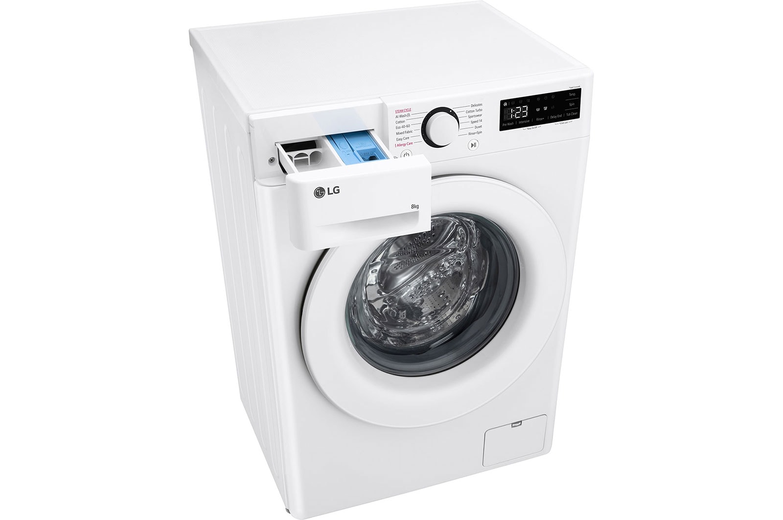 LG 8 kg, max. 1200 ford./perc, Gőzmosógép, AI DD™ technológia, Keskeny kialakítás, F2WR508SWW