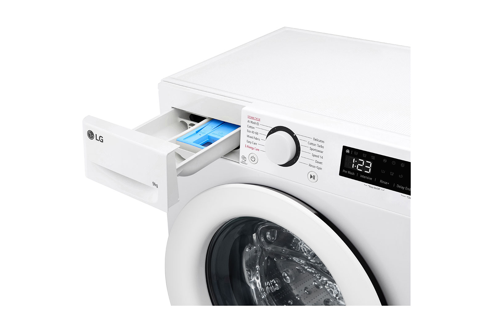 LG 9 kg, max. 1200 ford./perc, Gőzmosógép, AI DD™ technológia, Keskeny kialakítás, F2WR509SWW