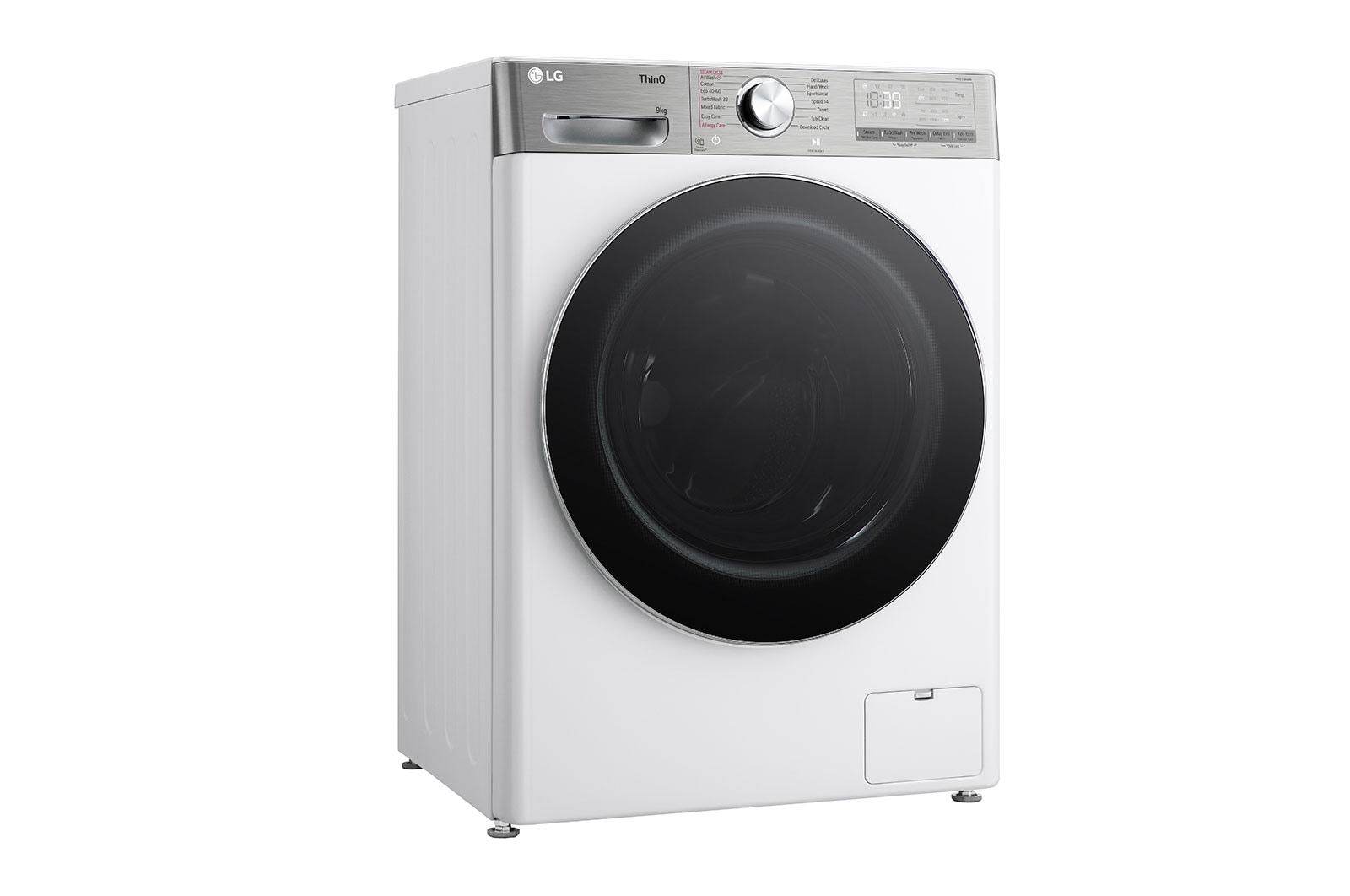 LG 9 kg, max. 1200 ford./perc, Gőzmosógép, TurboWash™360, AI DD™ és WiFi funkció, Keskeny kialakítás, F2WR909P3W