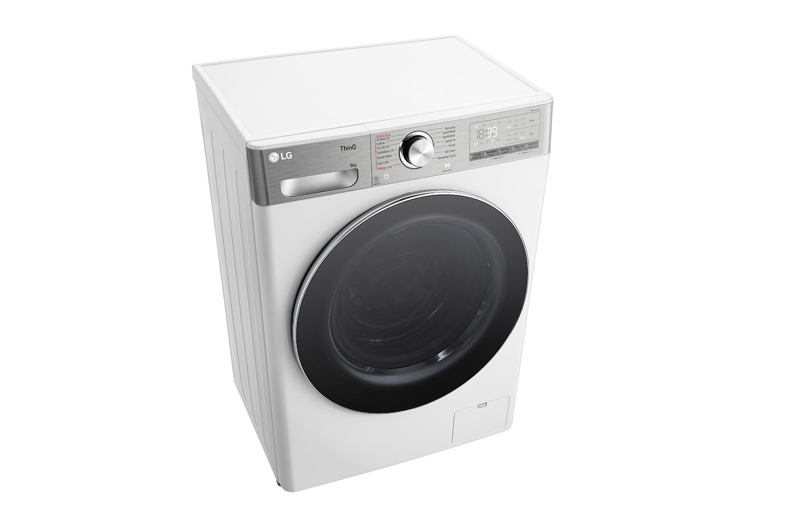 LG 9 kg, max. 1200 ford./perc, Gőzmosógép, TurboWash™360, AI DD™ és WiFi funkció, Keskeny kialakítás, F2WR909P3W