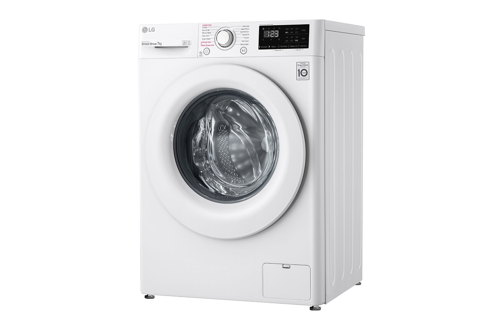 LG 7 kg, max. 1200 ford./perc, Gőzmosógép, AI DD™ technológia, Keskeny kialakítás, F2WV3S7S3E