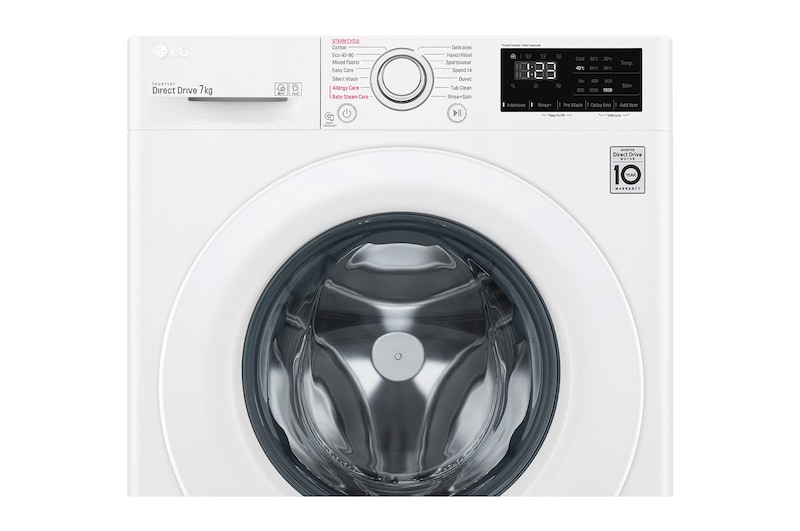 LG 7 kg, max. 1200 ford./perc, Gőzmosógép, AI DD™ technológia, Keskeny kialakítás, F2WV3S7S3E