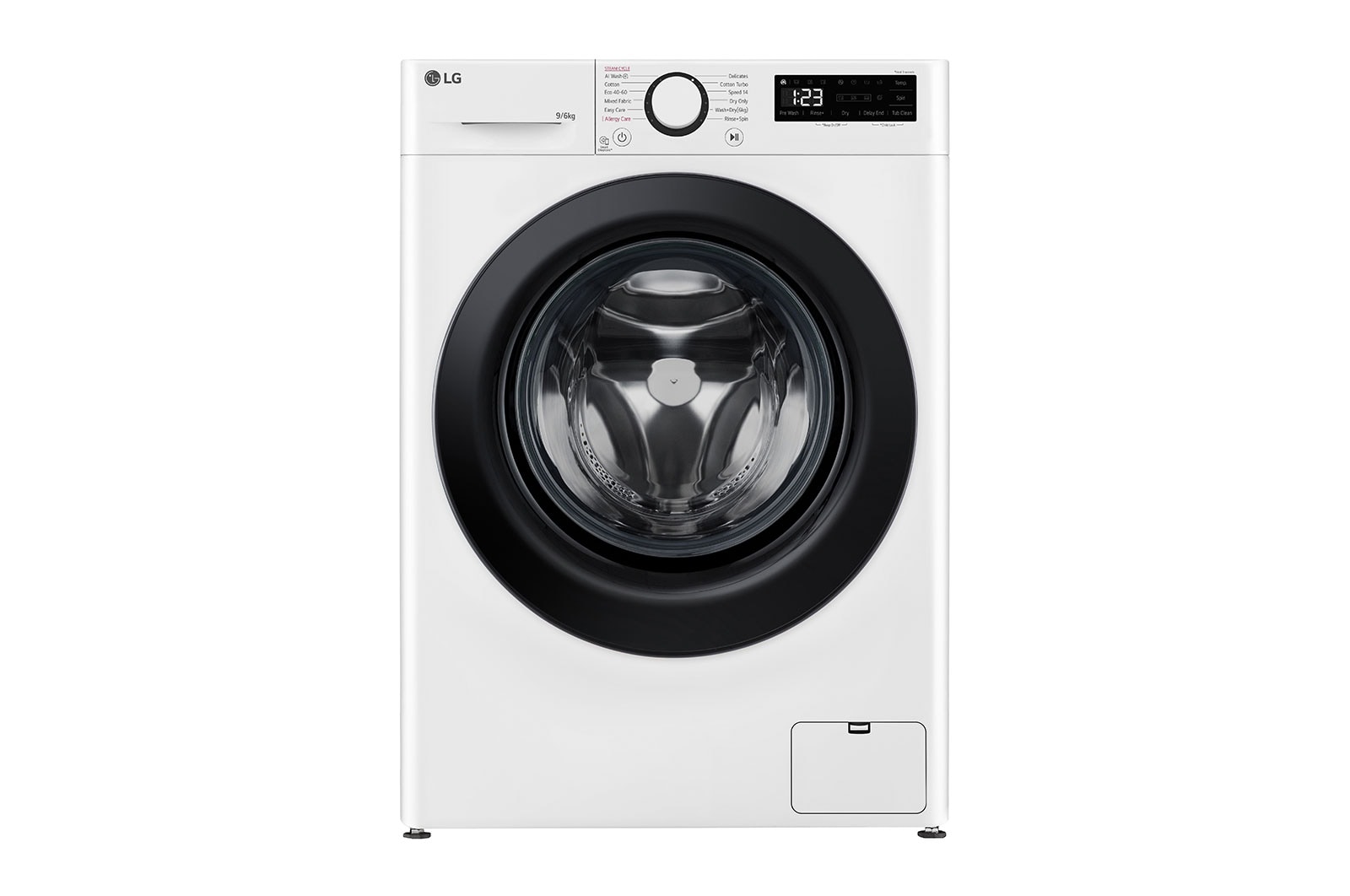 LG 9/6kg, max. 1400 ford./perc, Gőz mosó-szárítógép, AI DD™ technológia, F4DR509SBW