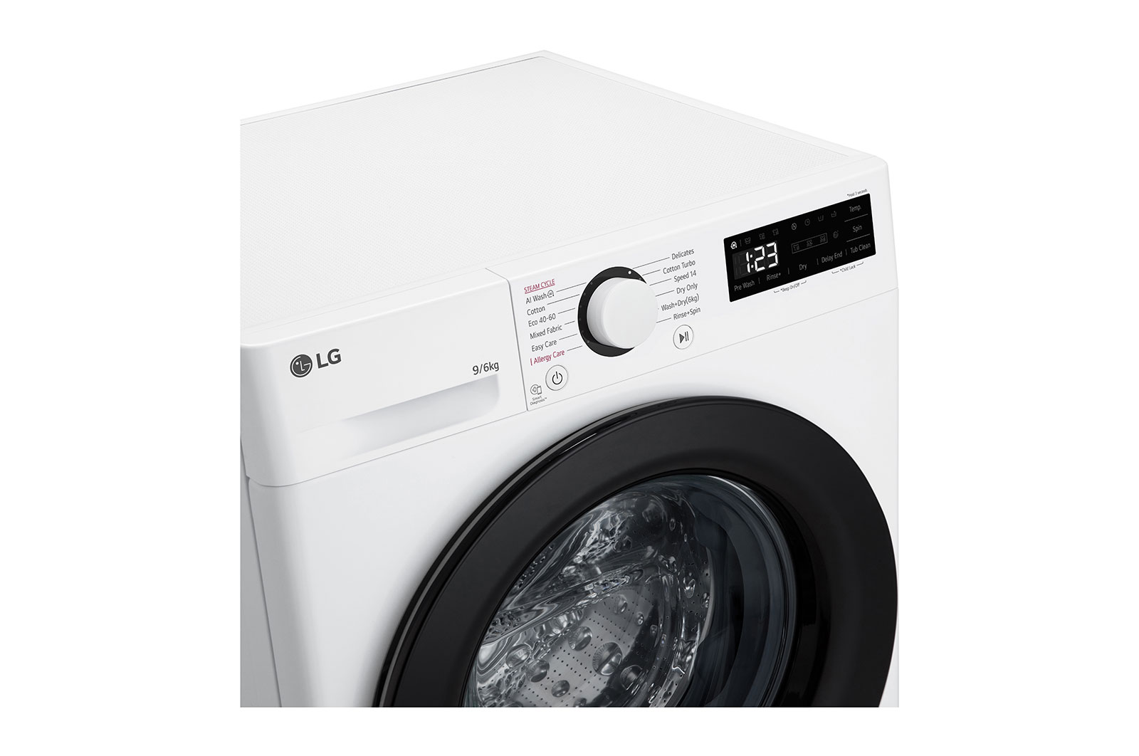 LG 9/6kg, max. 1400 ford./perc, Gőz mosó-szárítógép, AI DD™ technológia, F4DR509SBW