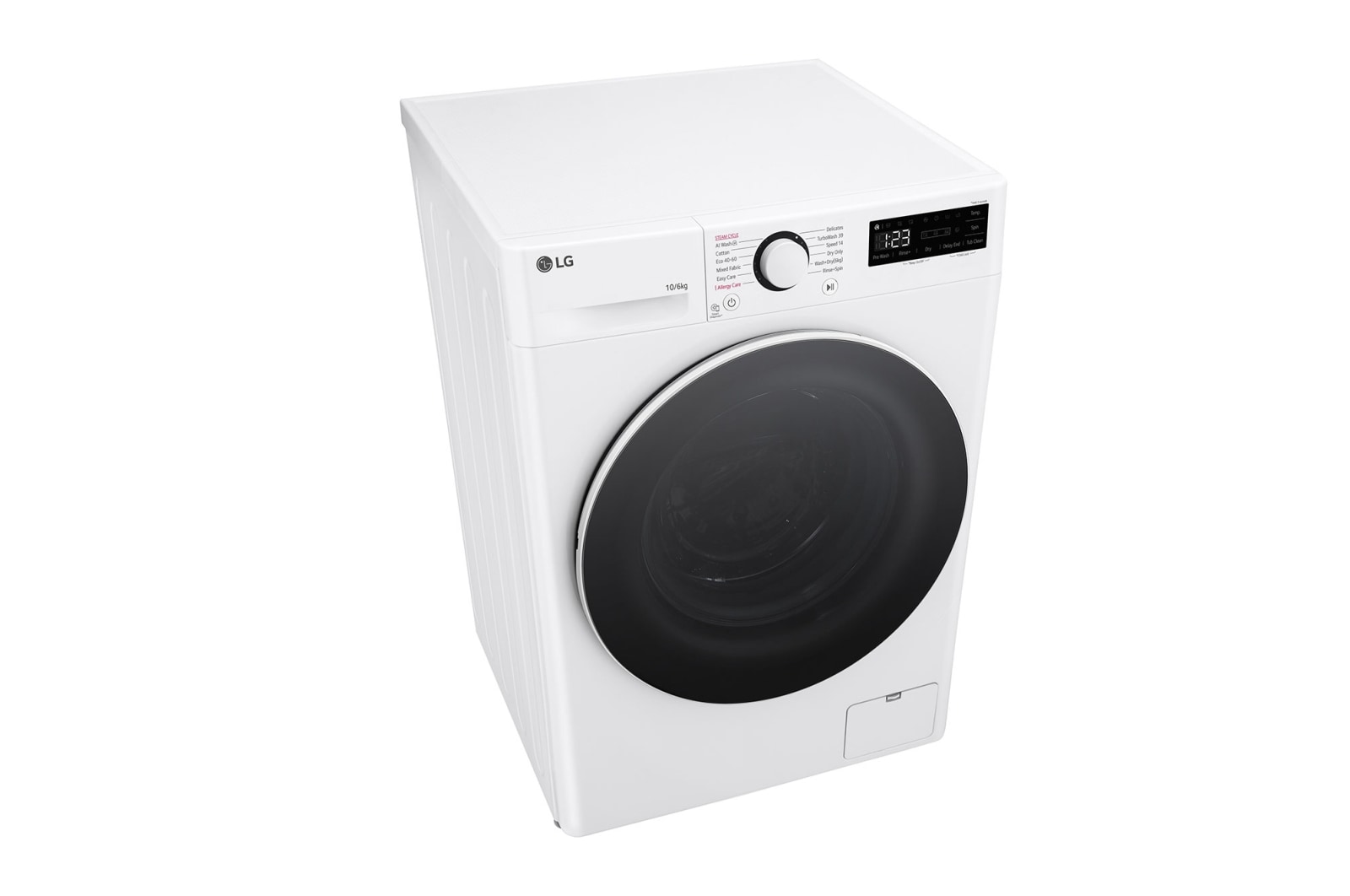 LG 10/6 kg, max. 1400 ford./perc, Gőz mosó-szárítógép, TurboWash™360° és AI DD™ technológia, F4DR510S0W