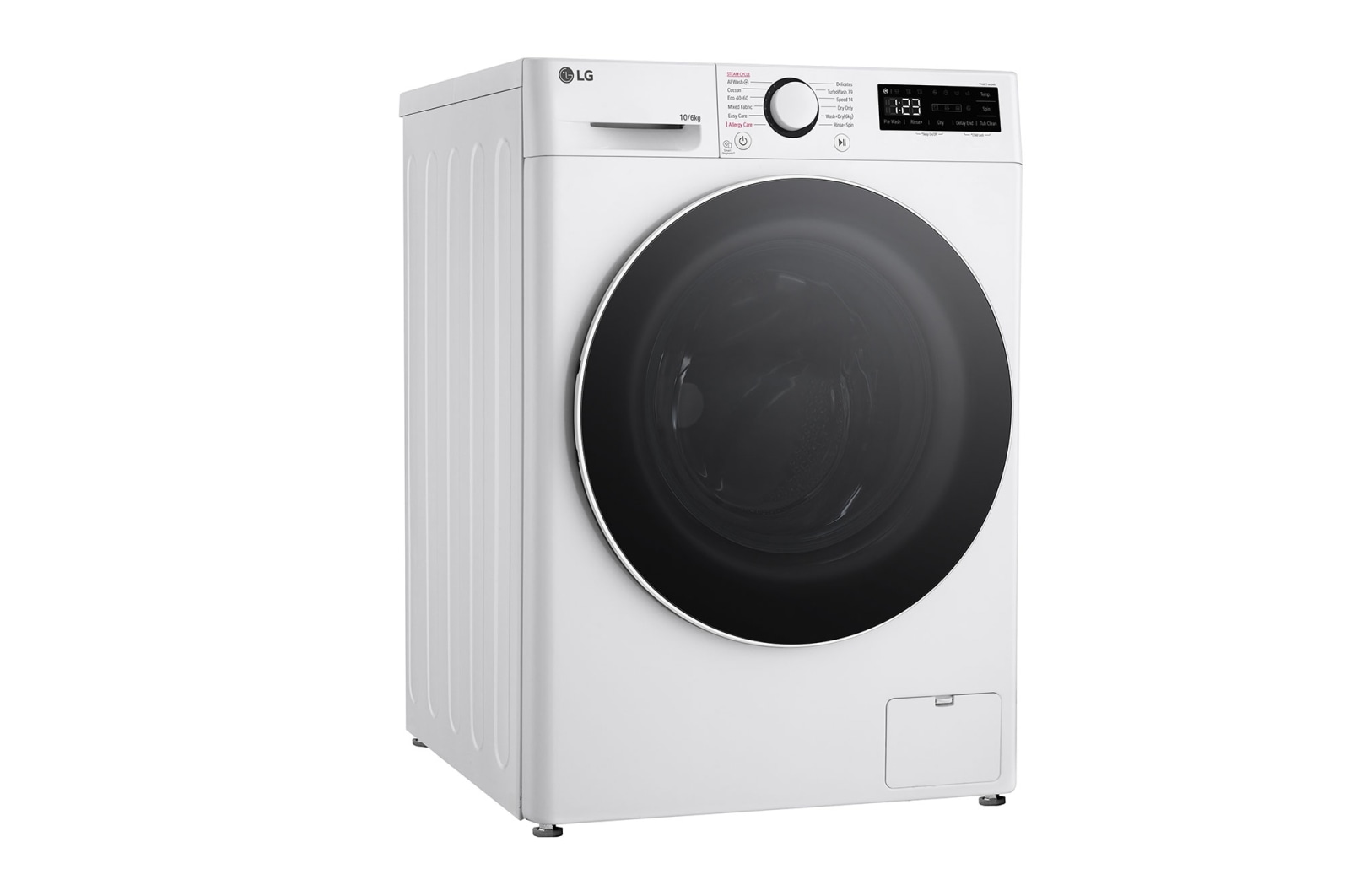 LG 10/6 kg, max. 1400 ford./perc, Gőz mosó-szárítógép, TurboWash™360° és AI DD™ technológia, F4DR510S0W