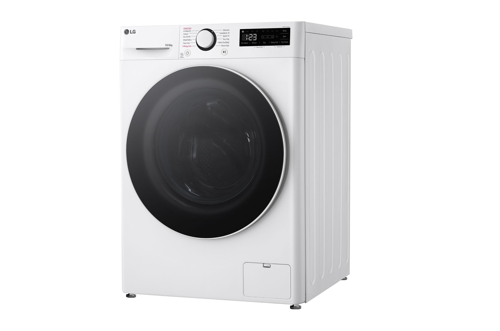 LG 10/6 kg, max. 1400 ford./perc, Gőz mosó-szárítógép, TurboWash™360° és AI DD™ technológia, F4DR510S0W