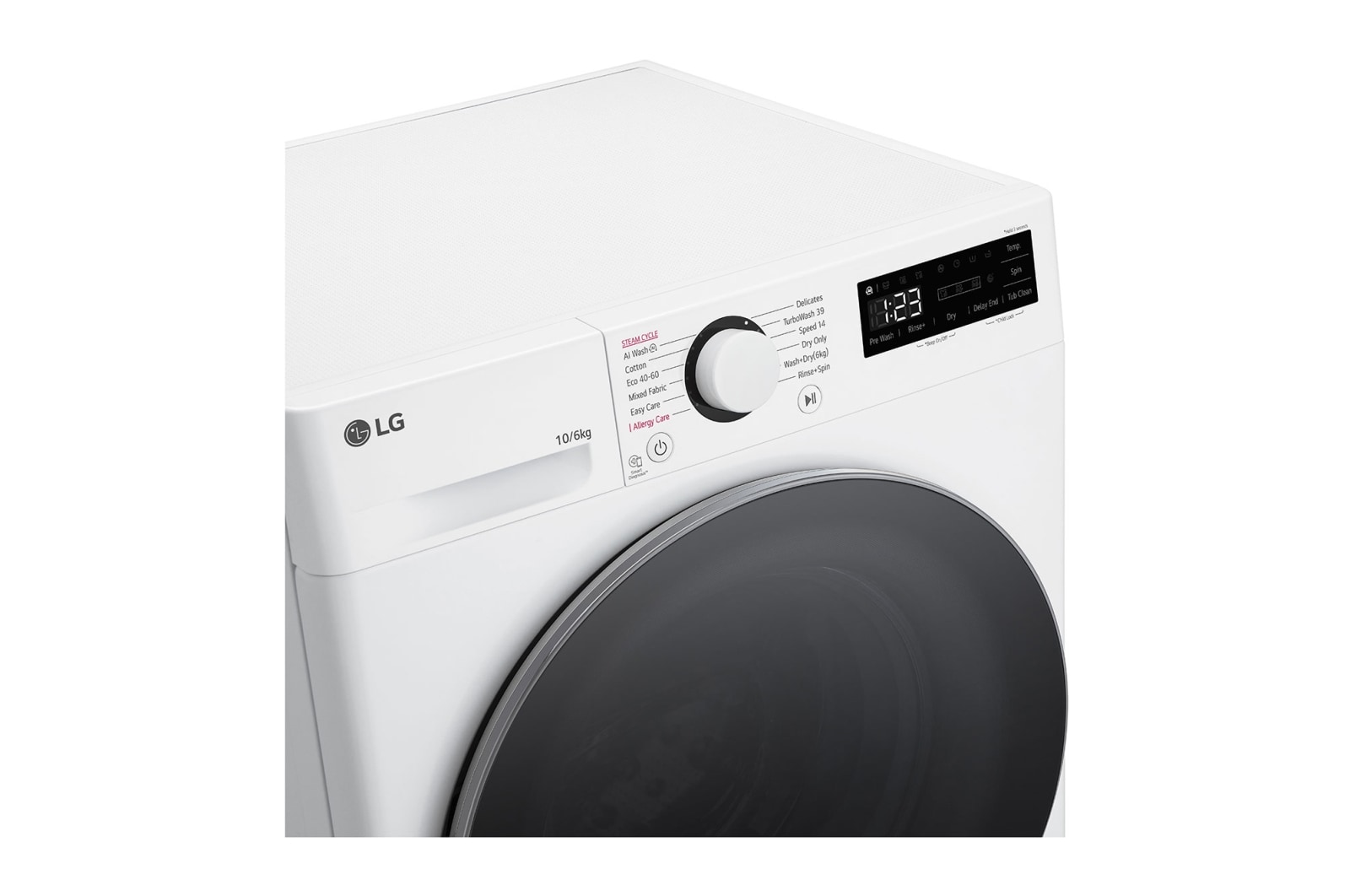 LG 10/6 kg, max. 1400 ford./perc, Gőz mosó-szárítógép, TurboWash™360 és AI DD™ technológia, F4DR510S1W