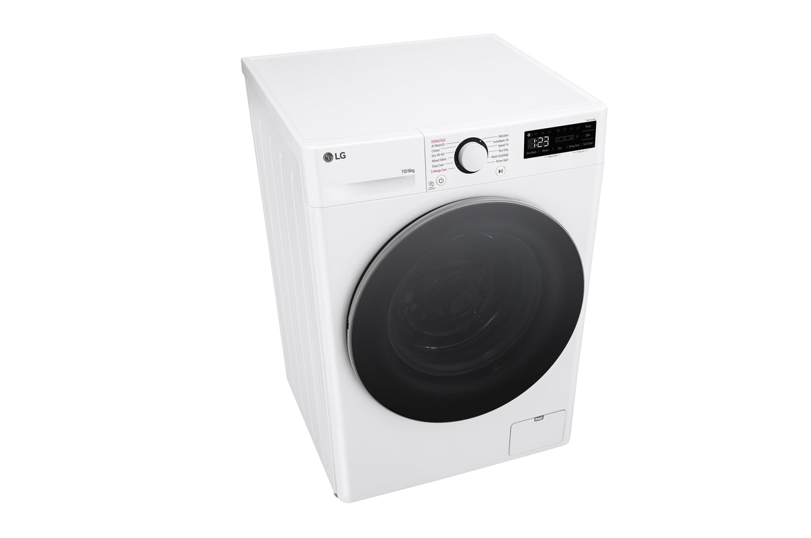 LG 10/6 kg, max. 1400 ford./perc, Gőz mosó-szárítógép, TurboWash™360 és AI DD™ technológia, F4DR510S1W