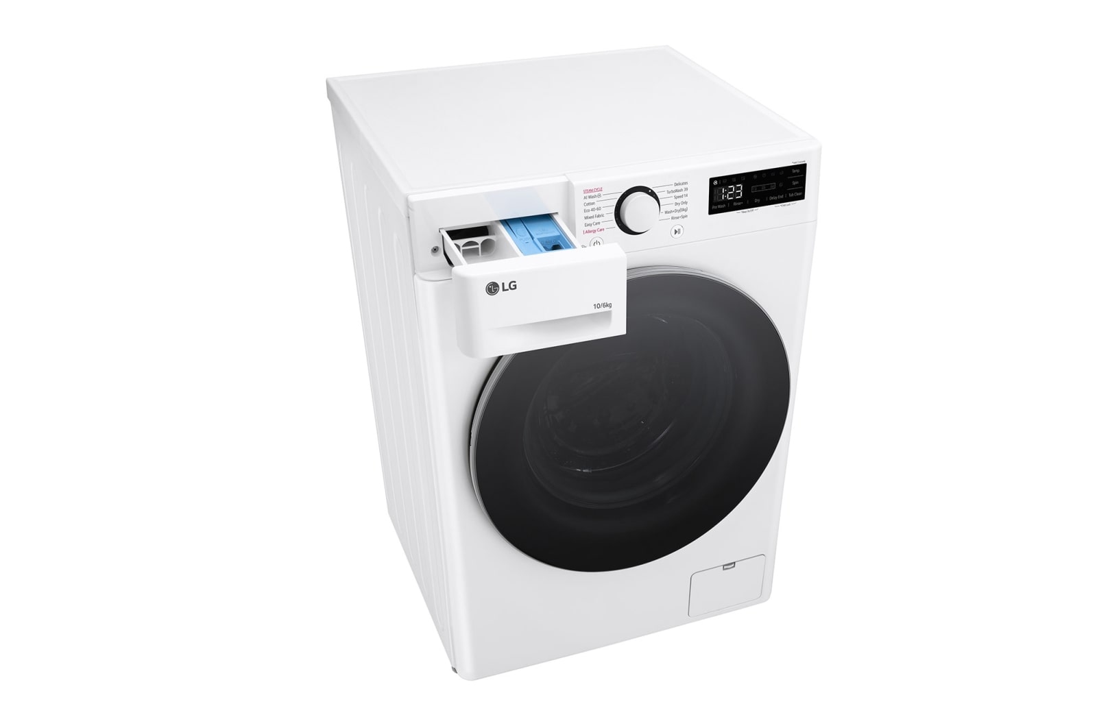 LG 10/6 kg, max. 1400 ford./perc, Gőz mosó-szárítógép, TurboWash™360 és AI DD™ technológia, F4DR510S1W