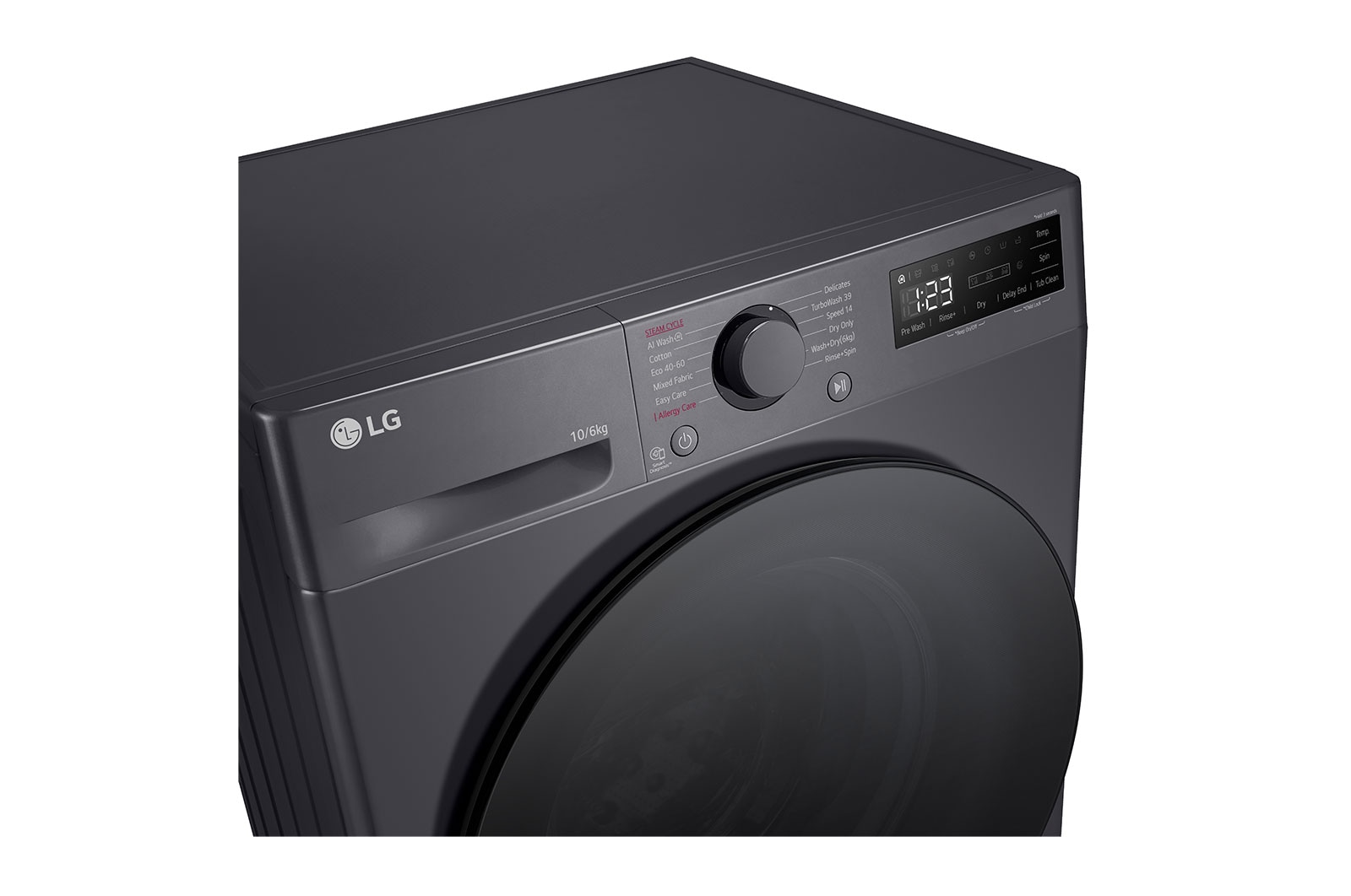 LG 10/6 kg, max. 1400 ford./perc, Gőz mosó-szárítógép, TurboWash™360 és AI DD™ technológia, F4DR510S2M