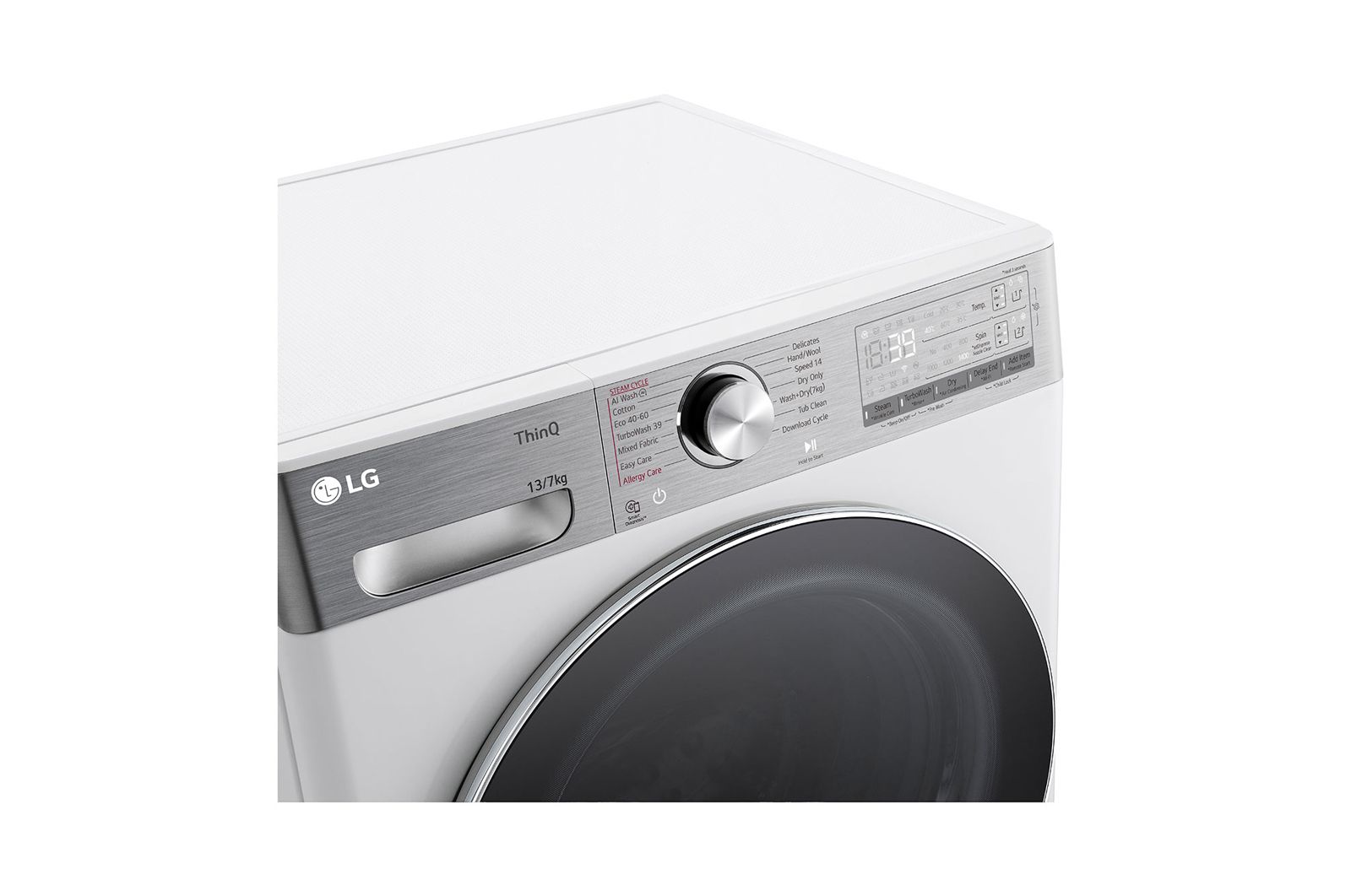 LG 13/7 kg, max. 1400 ford./perc, Gőz mosó-szárítógép, TurboWash™360, AI DD™ és WiFi funkció, F4DR913P3WA