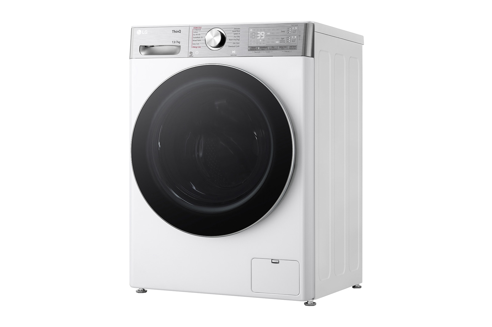 LG 13/7 kg, max. 1400 ford./perc, Gőz mosó-szárítógép, TurboWash™360, AI DD™ és WiFi funkció, F4DR913P3WA