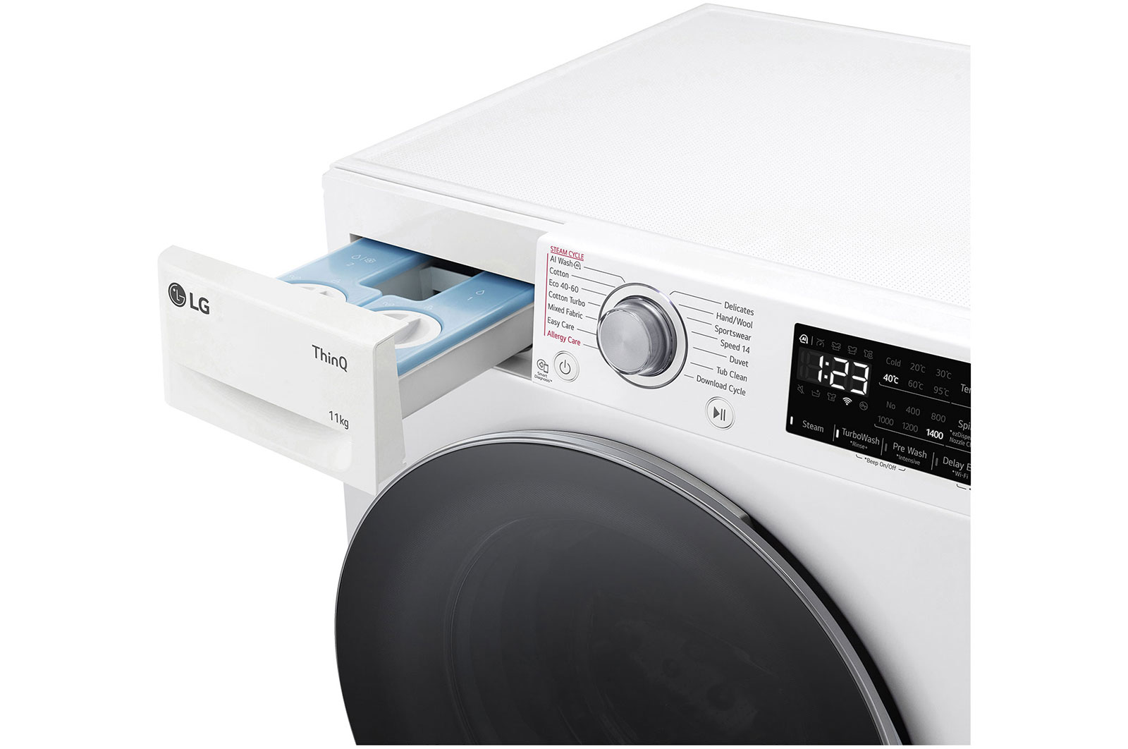 LG 11 kg, max. 1400 ford./perc, Gőzmosógép, TurboWash™360, AI DD™ és WiFi funkció, F4WR311S1WA