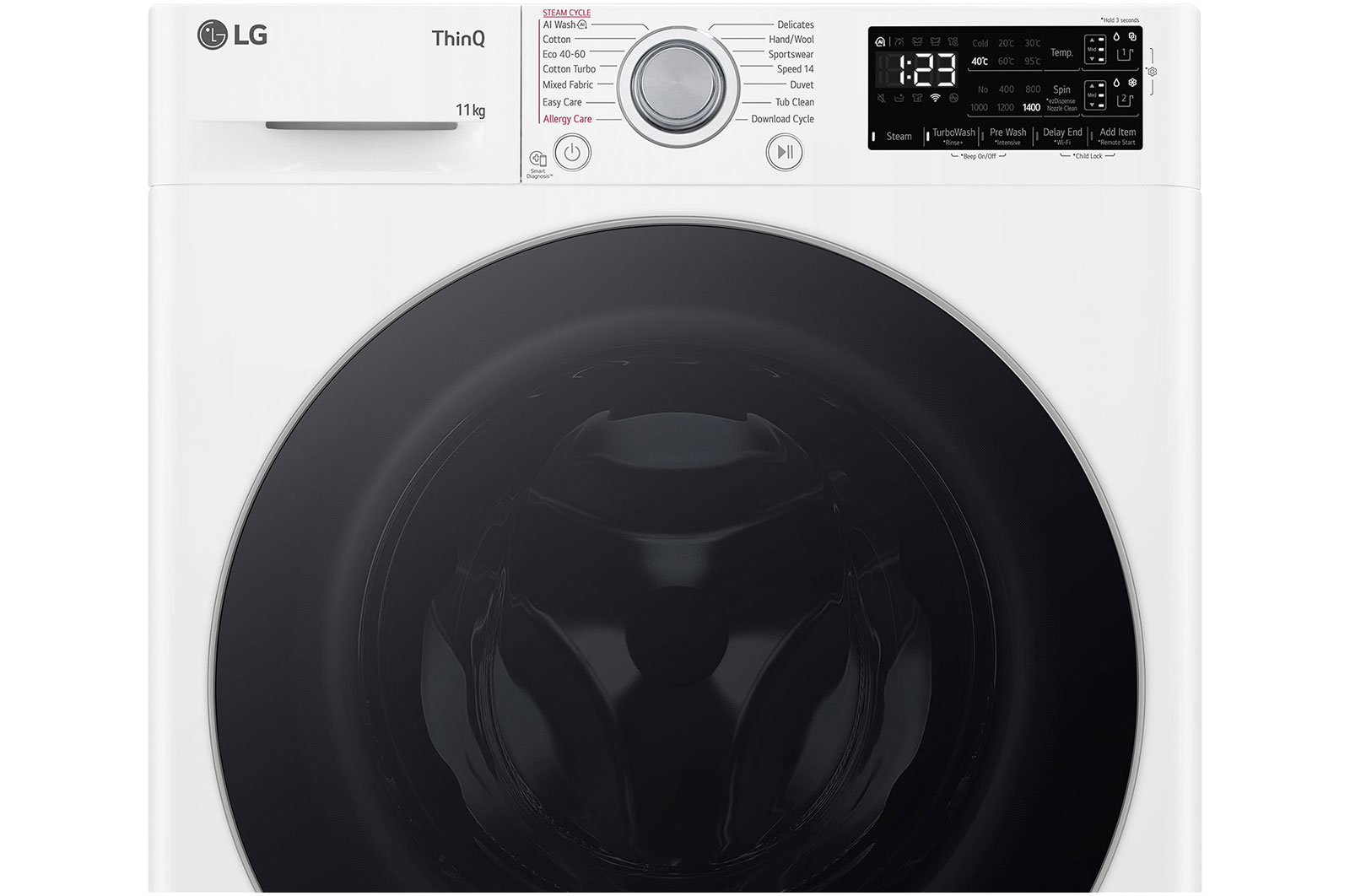 LG 11 kg, max. 1400 ford./perc, Gőzmosógép, TurboWash™360, AI DD™ és WiFi funkció, F4WR311S1WA