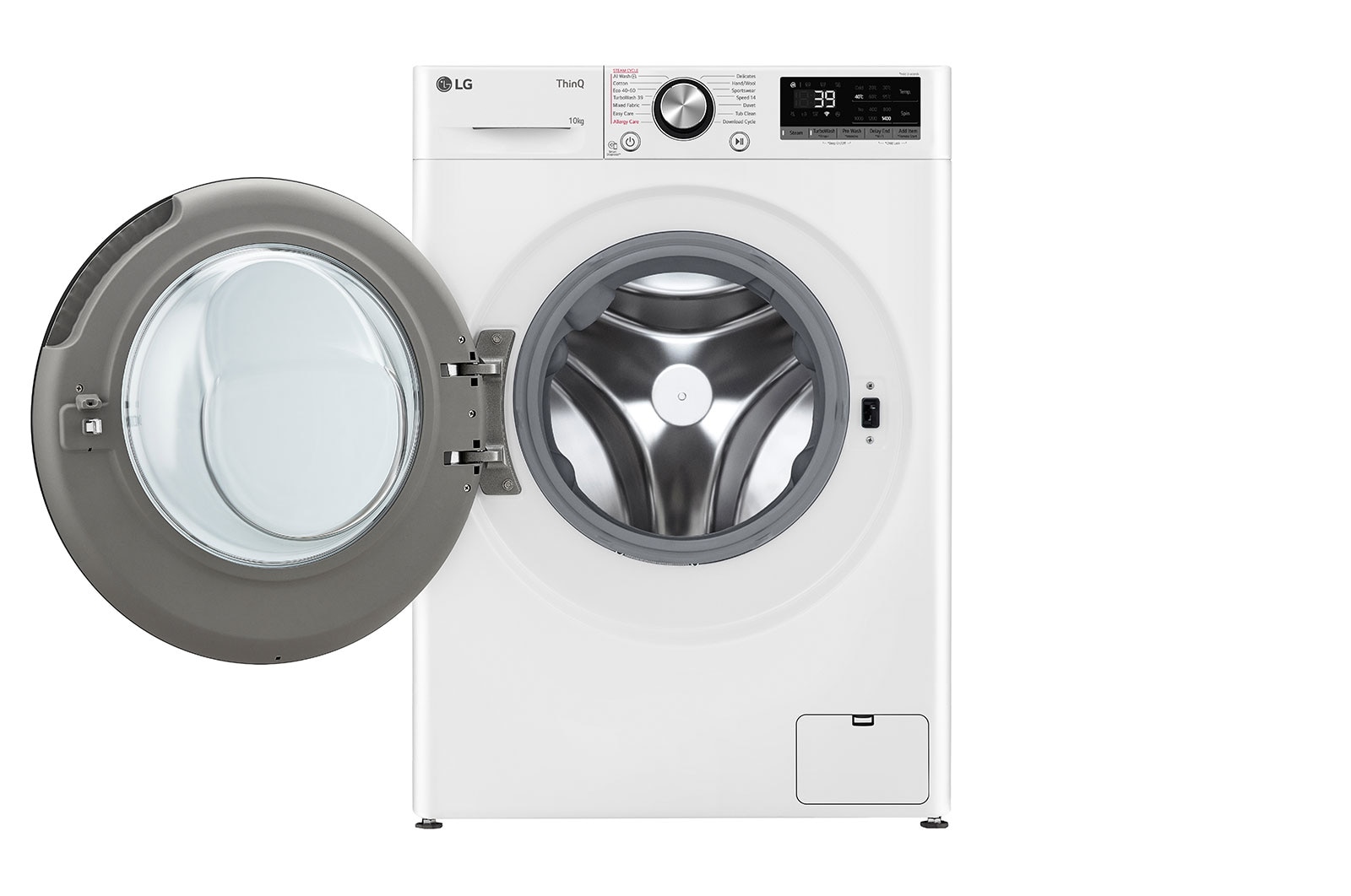 LG 10 kg, max. 1400 ford./perc, Gőzmosógép, TurboWash™360, AI DD™ és WiFi funkció, F4WR710S2W