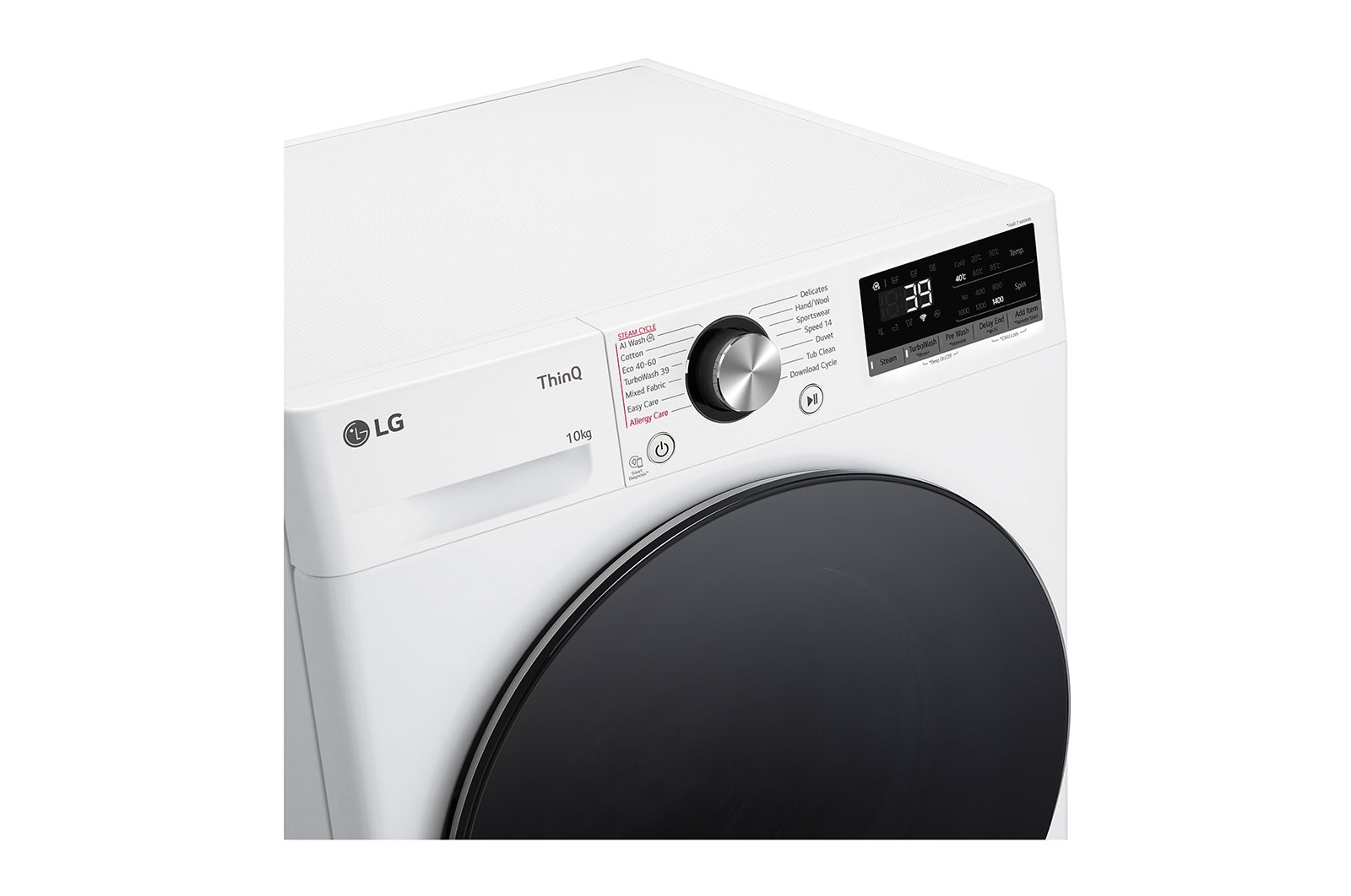 LG 10 kg, max. 1400 ford./perc, Gőzmosógép, TurboWash™360, AI DD™ és WiFi funkció, F4WR710S2W