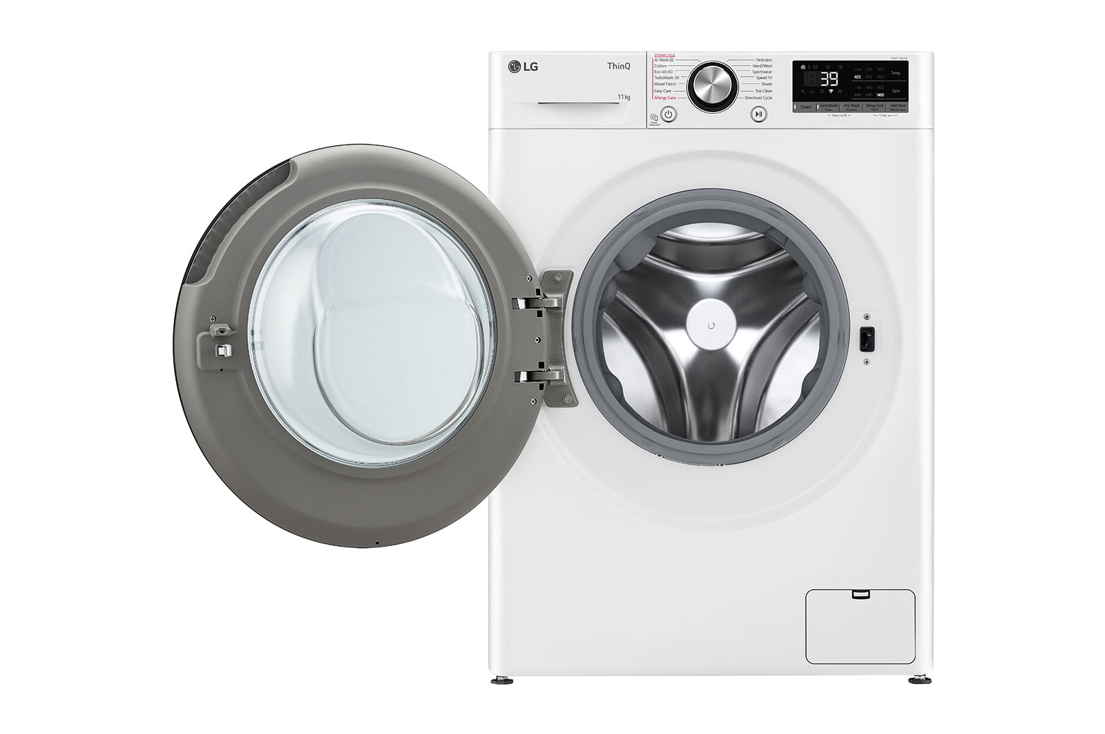 LG 11 kg, max. 1400 ford./perc, Gőzmosógép, TurboWash™360, AI DD™ és WiFi funkció, F4WR711S2W