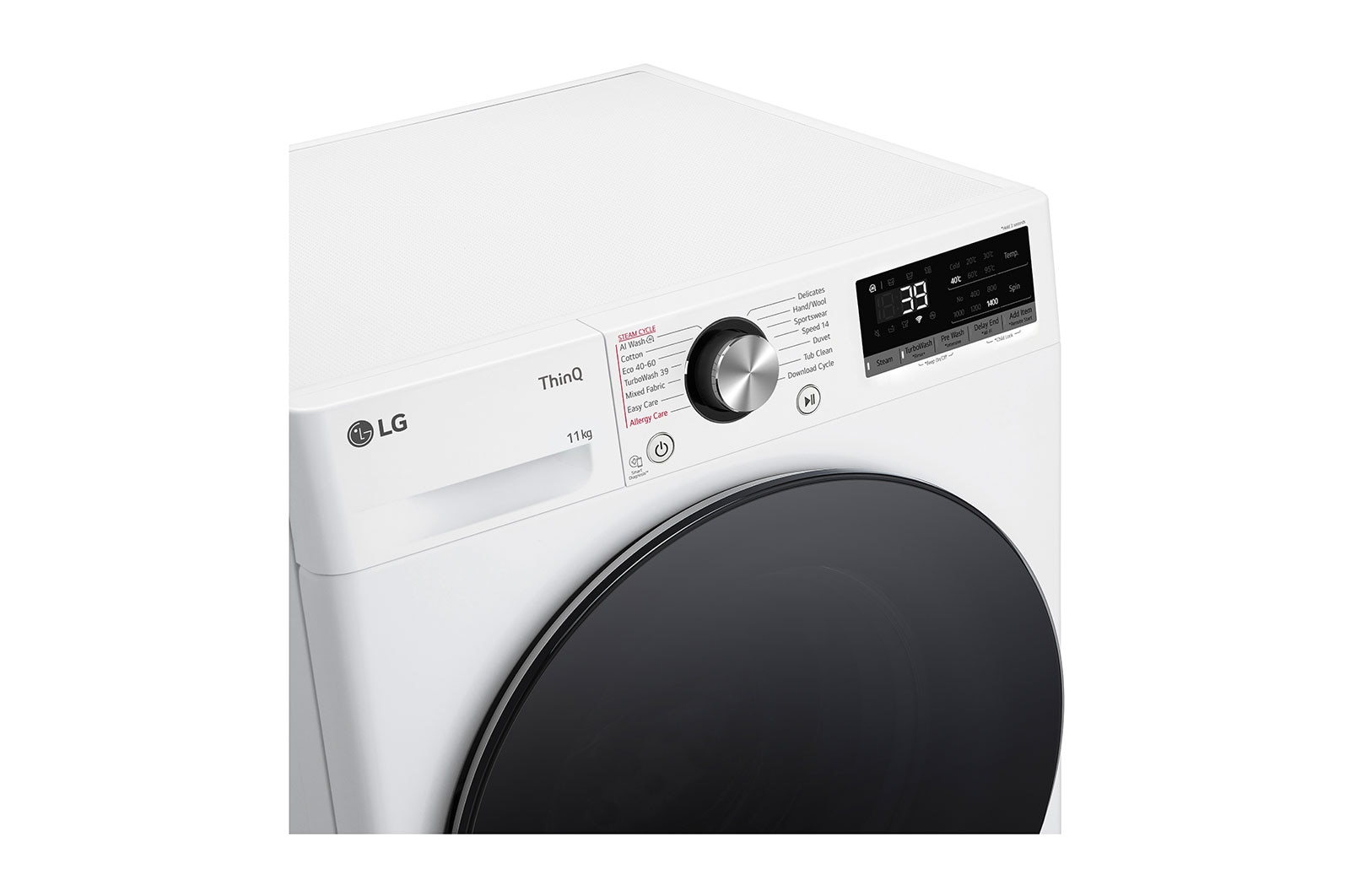 LG 11 kg, max. 1400 ford./perc, Gőzmosógép, TurboWash™360, AI DD™ és WiFi funkció, F4WR711S2W